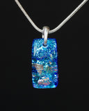 #4 Small Rectangular Pendant w/ Silver Chain in 15 Mosaic Colors