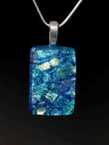 #6 Large Rectangular Pendant w/ Silver Chain in 15 Mosaic Colors