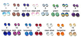 Round Dangle Earrings in 15 accent colors and 2 sizes