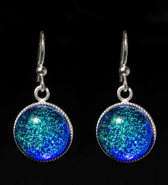 Round Dangle Earrings in 15 accent colors and 2 sizes